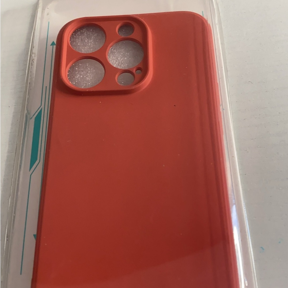 Red Phone Case 14 pro camellia red color